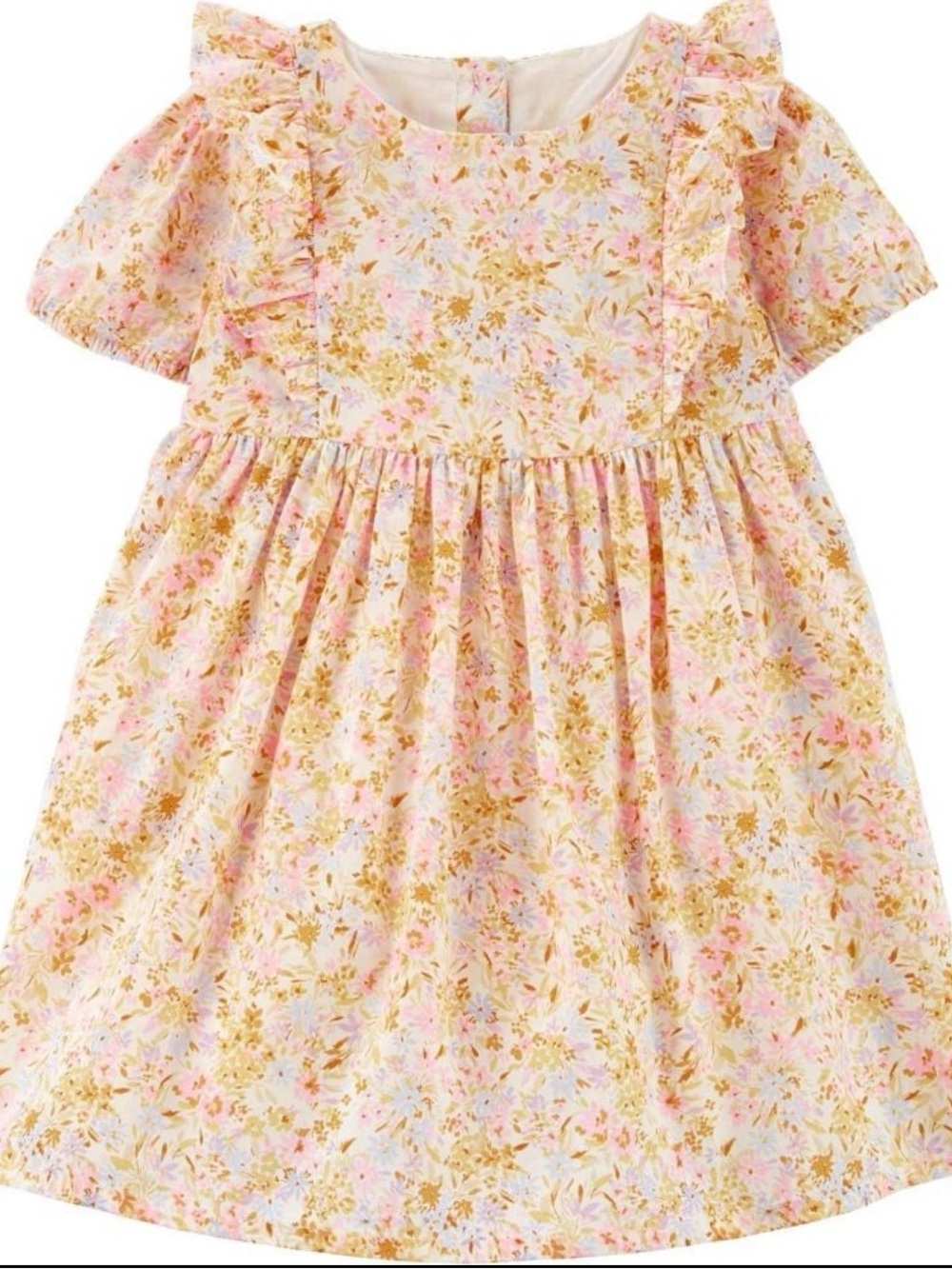 OshKosh B’gosh Girls Floral Ruffle Dress Size 5T Cottagecore Prairie Spring farm
